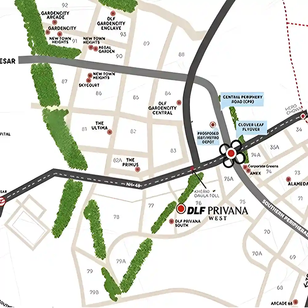 dlf privana west location